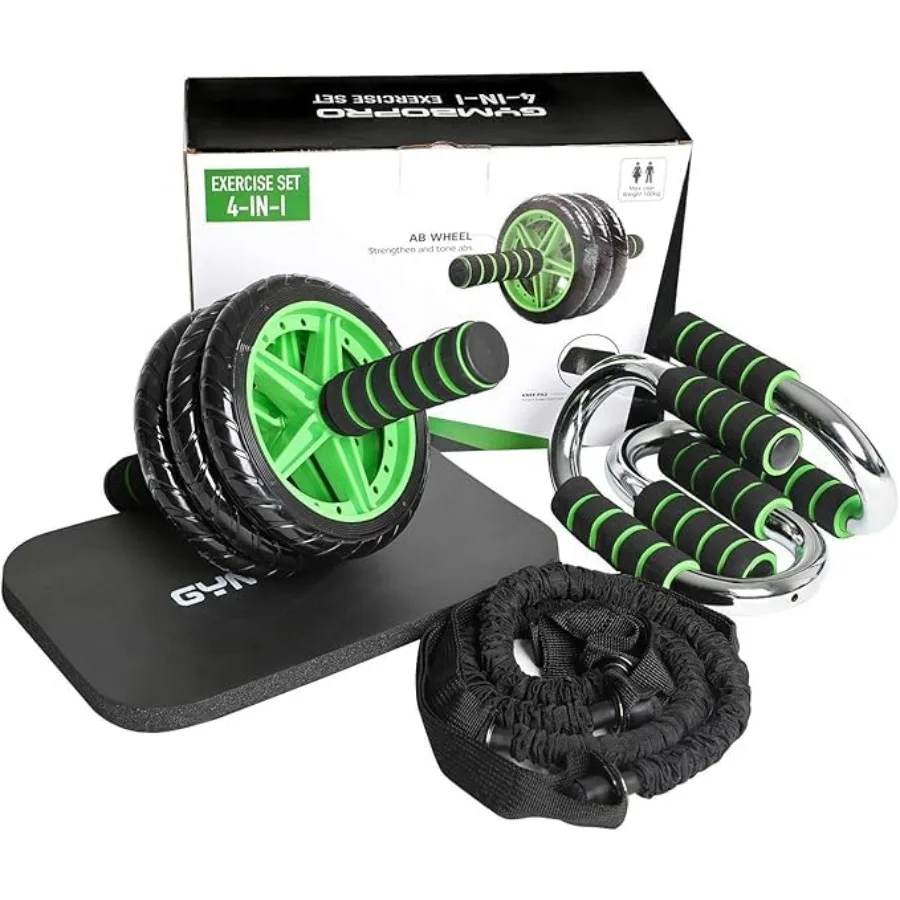 Многофункциональный набор для тренировок 4-в-1: колесо для пресса, упоры для отжиманий, эспандеры, наколенники для домашних тренировок, черный цвет. Функциональное фитнес-оборудование.
Многофункциональный набор для тренировок 4-в-1: колесо для пресса, упоры для отжиманий, эспандеры, наколенники для домашних тренировок, черный цвет. Функциональное фитнес-оборудование.