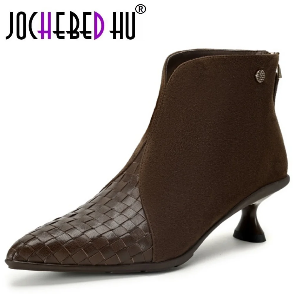 【JOCHEBED HU】Handmade Genuine Leather Autumn WInter Ankle Boots Women High Heels Pointed Toe Dress Party Office Shoes 34-40
【JOCHEBED HU】Handmade Genuine Leather Autumn WInter Ankle Boots Women High Heels Pointed Toe Dress Party Office Shoes 34-40