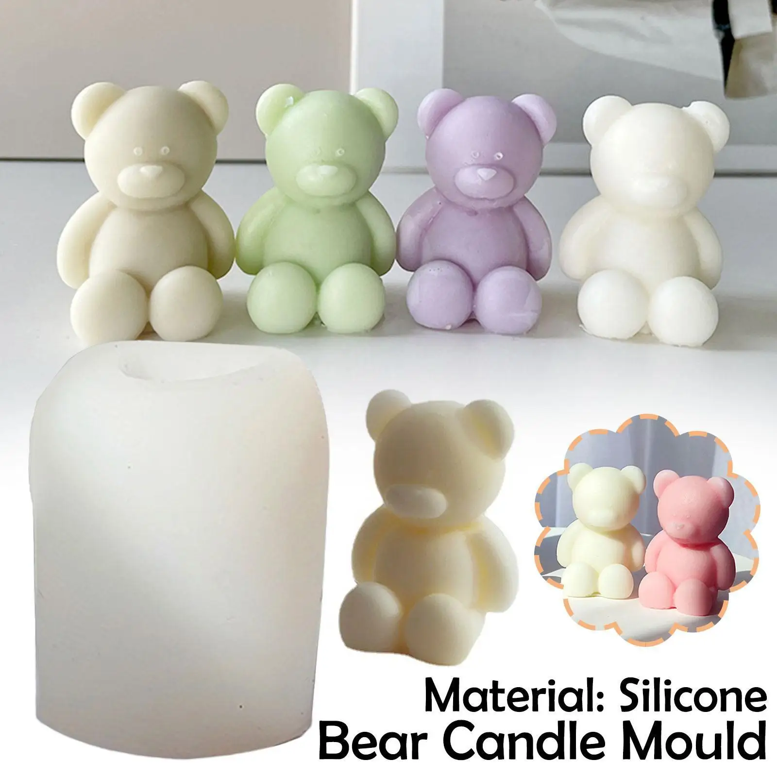 1pc Diy Silicone Mold Bear Candle Mould Cute Animal Grade Silicone Food Plaster Mold Candle Aromatherapy
1pc Diy Silicone Mold Bear Candle Mould Cute Animal Grade Silicone Food Plaster Mold Candle Aromatherapy