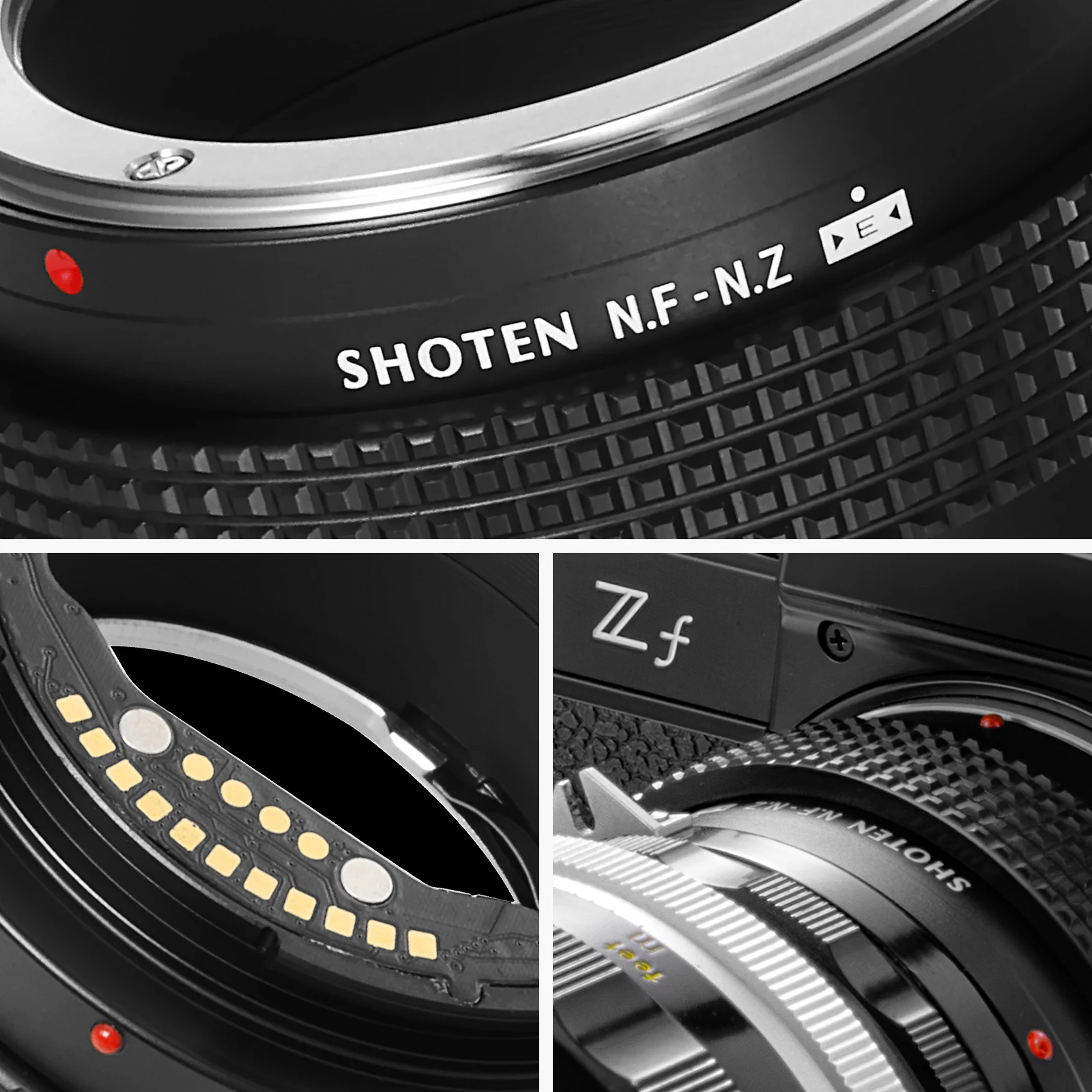 SHONE NF-NZ E Electronic Adapter with Focus Confirmation for Nikon F Mount Lens to Nikon Z Mount Camera Z8 Z9 Z72 Z63 Z5 Z6 Z7
SHONE NF-NZ E Electronic Adapter with Focus Confirmation for Nikon F Mount Lens to Nikon Z Mount Camera Z8 Z9 Z72 Z63 Z5 Z6 Z7