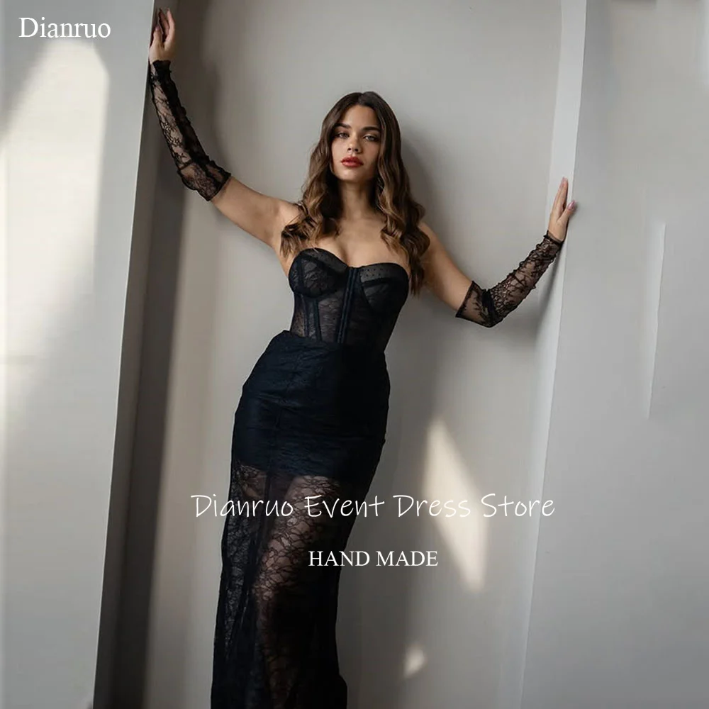 Dianruo Black Mermaid Evening Dress Long Illusion Lace Abendkleider Luxus 2025 Elegant Corset Sweetheart Prom Gowns Customized
Dianruo Black Mermaid Evening Dress Long Illusion Lace Abendkleider Luxus 2025 Elegant Corset Sweetheart Prom Gowns Customized
