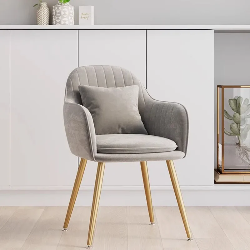 Aesthetic Modern Dining Chairs With Arm Rest Leg Protector Metal Living Room Chairs Designer Cushion Chaises Furnitures
Aesthetic Modern Dining Chairs With Arm Rest Leg Protector Metal Living Room Chairs Designer Cushion Chaises Furnitures