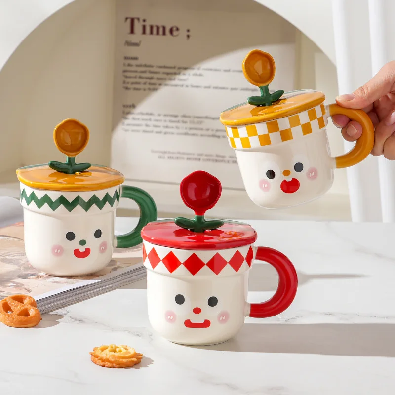 Ceramic cup with lid spoon, high appearance level, cute couple water cup, high-end feeling, souvenir, creative mug
Ceramic cup with lid spoon, high appearance level, cute couple water cup, high-end feeling, souvenir, creative mug