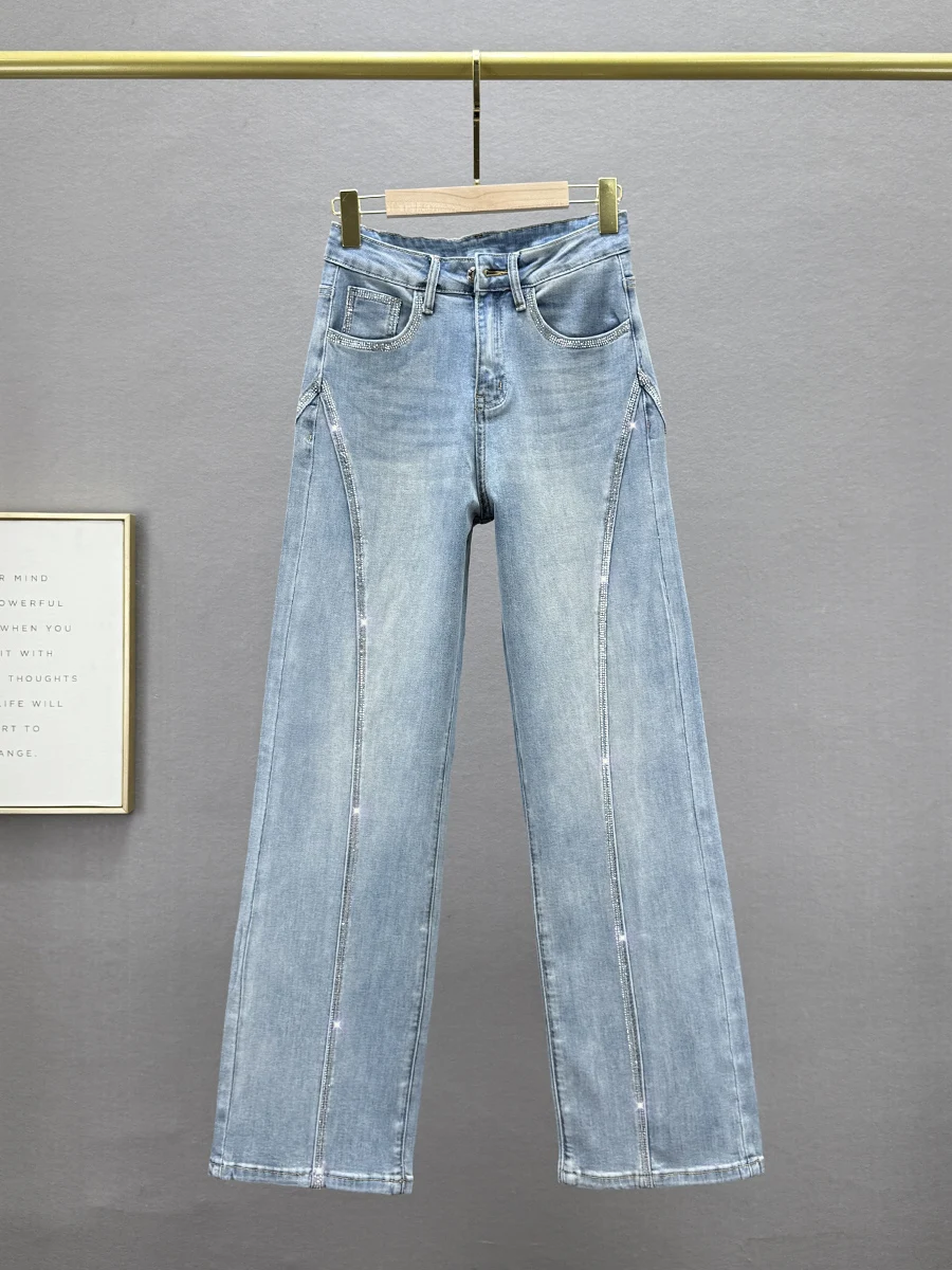 Trendy Women's High Waist Loose Fit Glitter Denim Jeans Spring 2025 Wide Leg Pants Splicing Long Pants Cotton Stretch Denim
Trendy Women's High Waist Loose Fit Glitter Denim Jeans Spring 2025 Wide Leg Pants Splicing Long Pants Cotton Stretch Denim
