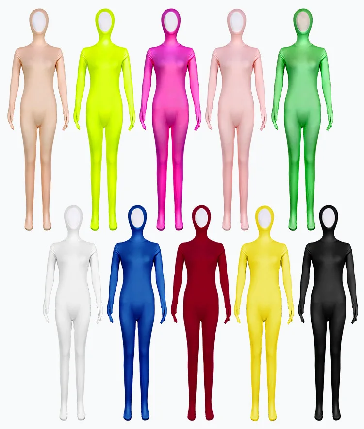 Adult Solid Color Women's Jumpsuit Hand and Foot Tight Body One Pc Stage Performance Zentai Multi Colors Cosplay Costume 
Adult Solid Color Women's Jumpsuit Hand and Foot Tight Body One Pc Stage Performance Zentai Multi Colors Cosplay Costume
