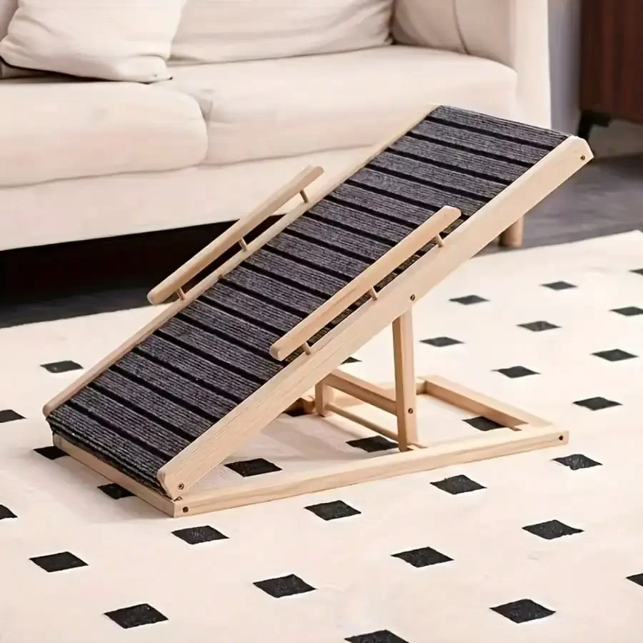 An Adjustable Wooden Pet Ramp For Medium-Sized Dogs - A Portable Folding Dog Staircase With Non-Slip Polyester Striped Surface,
An Adjustable Wooden Pet Ramp For Medium-Sized Dogs - A Portable Folding Dog Staircase With Non-Slip Polyester Striped Surface,