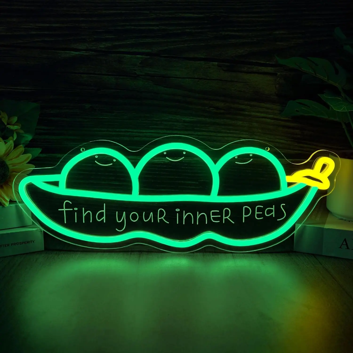 "Find Your Inner Peas" Neon Sign USB Powered Funny Pea Led Sign for Yoga Room Bedroom Decoration Birthday Girl Art Wall Light
"Find Your Inner Peas" Neon Sign USB Powered Funny Pea Led Sign for Yoga Room Bedroom Decoration Birthday Girl Art Wall Light