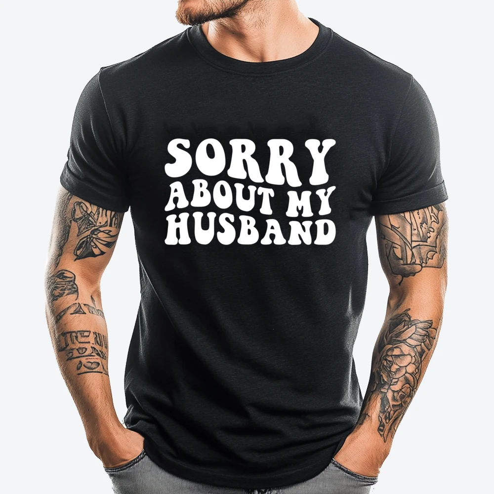 Sorry About My Husband Wife Pink Graphic Tees Comfortable T-Shirt Halloween Luxury Designer Mans Short Sleeve Tee
Sorry About My Husband Wife Pink Graphic Tees Comfortable T-Shirt Halloween Luxury Designer Mans Short Sleeve Tee