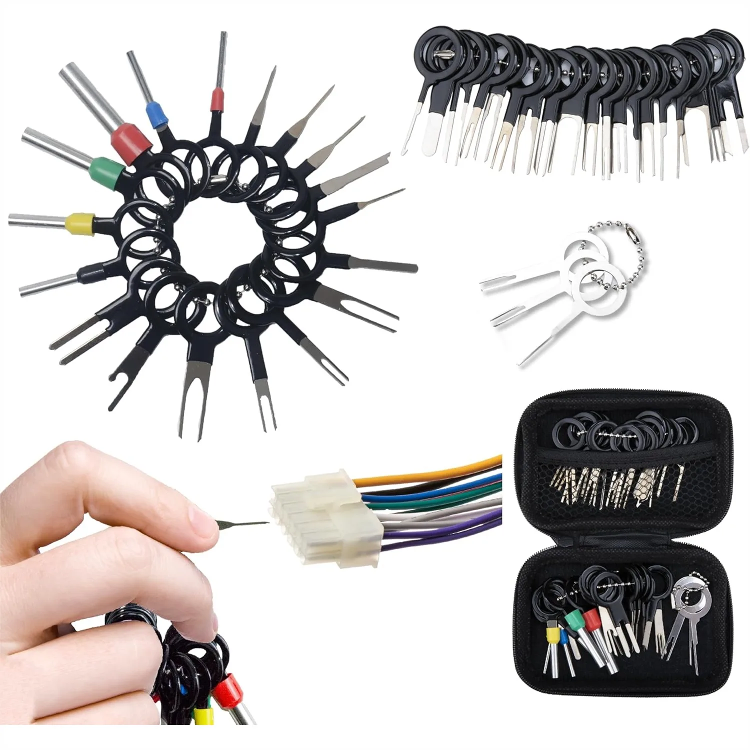 41 PCS Terminal Removal Tool Kit, Pin Extractor Depinning Tool for Automotive, Home Appliance Connectors
41 PCS Terminal Removal Tool Kit, Pin Extractor Depinning Tool for Automotive, Home Appliance Connectors