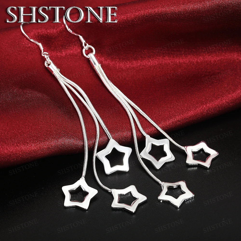 High quality 925 Sterling Silver Tassel hanging stars Earrings for woman fashion wedding party Jewelry Christmas Gift
High quality 925 Sterling Silver Tassel hanging stars Earrings for woman fashion wedding party Jewelry Christmas Gift