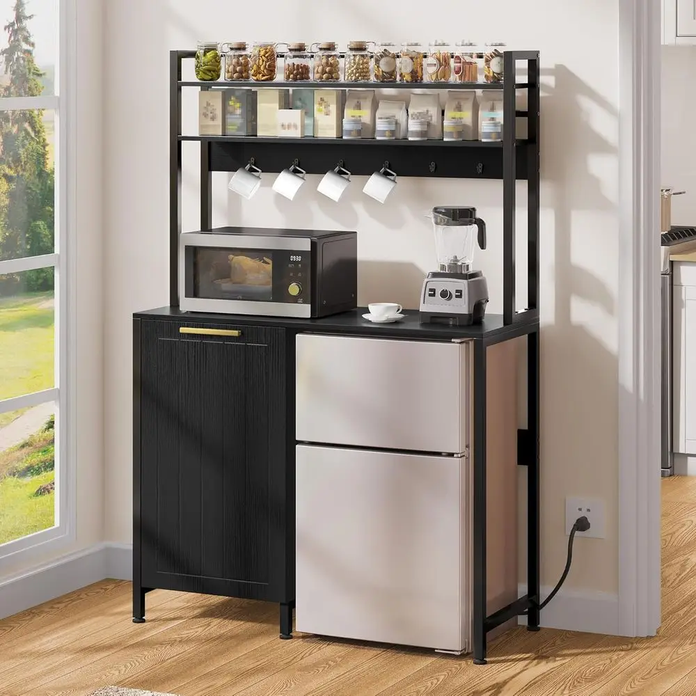 63 Tall 39.4 Wide Ridge Stand with 10 Gallon Trash Can, Mini Storage, Kitchen Rack with Power Outlets, Coffee Bar Cabinet, 3-Tie
63 Tall 39.4 Wide Ridge Stand with 10 Gallon Trash Can, Mini Storage, Kitchen Rack with Power Outlets, Coffee Bar Cabinet, 3-Tie