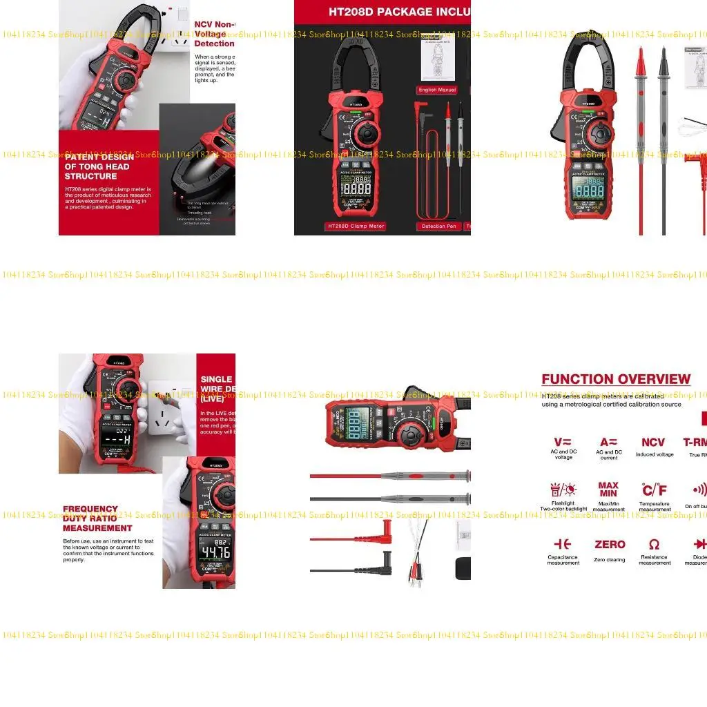P9FB HT208D High Precised Clamp Meter Multimeter for Measuring Current Voltages and Frequency with Duty Cycle Functionality
P9FB HT208D High Precised Clamp Meter Multimeter for Measuring Current Voltages and Frequency with Duty Cycle Functionality