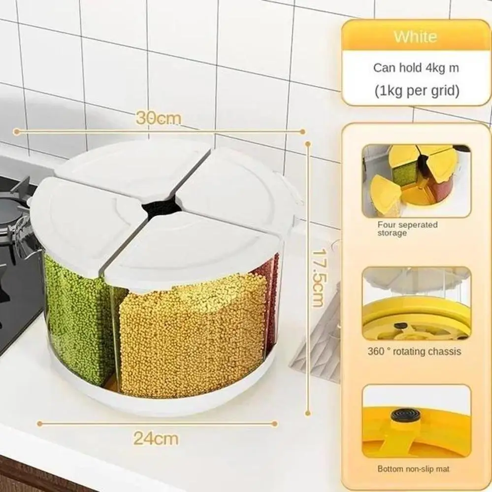 Storage Box 360° Rotating Divided Grain Rice Bucket Household Insect And Moisture Proof Sealed Rice Dispenser Kitchen Storage
Storage Box 360° Rotating Divided Grain Rice Bucket Household Insect And Moisture Proof Sealed Rice Dispenser Kitchen Storage