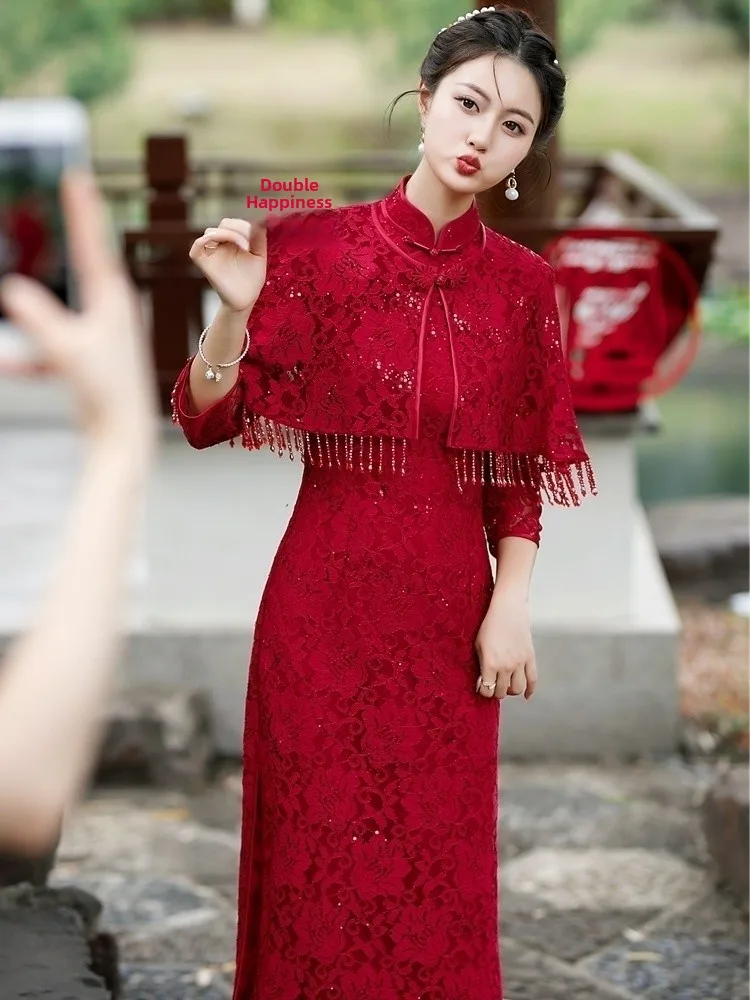 Новое улучшенное свадебное платье с длинными рукавами для церемонии, традиционный китайский свадебный костюм для мамы невесты/жениха
Новое улучшенное свадебное платье с длинными рукавами для церемонии, традиционный китайский свадебный костюм для мамы невесты/жениха