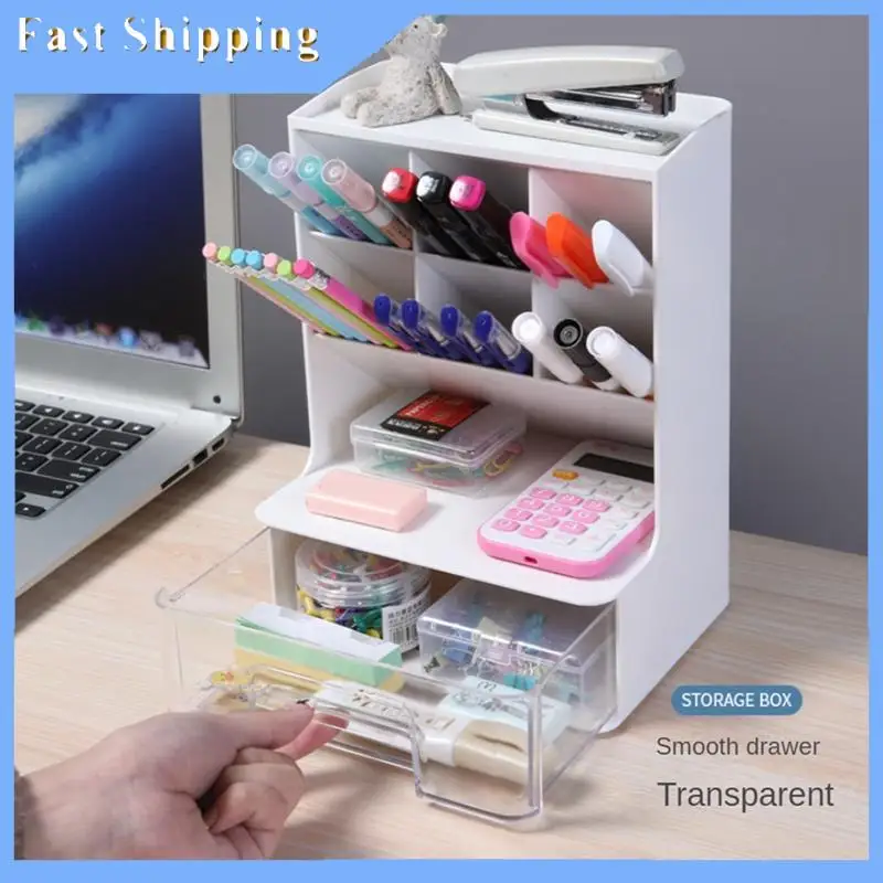 Desk Organizer, Desk Pen Holder, Pencil Organizer With 7 Compartments And 1 Drawer For School, Dormitory Storage Rack
Desk Organizer, Desk Pen Holder, Pencil Organizer With 7 Compartments And 1 Drawer For School, Dormitory Storage Rack