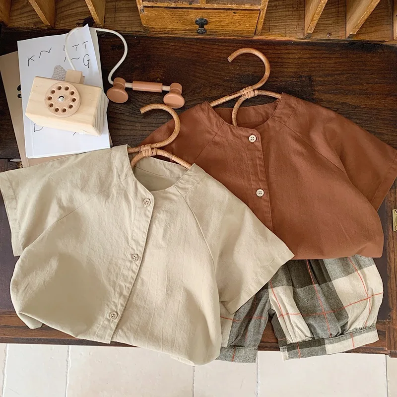 Girls Blouses Short-sleeved Shirt Summer 2024 New Baby Loose Top Japanese Children Solid Color Shirt Fashion Simple Casual
Girls Blouses Short-sleeved Shirt Summer 2024 New Baby Loose Top Japanese Children Solid Color Shirt Fashion Simple Casual