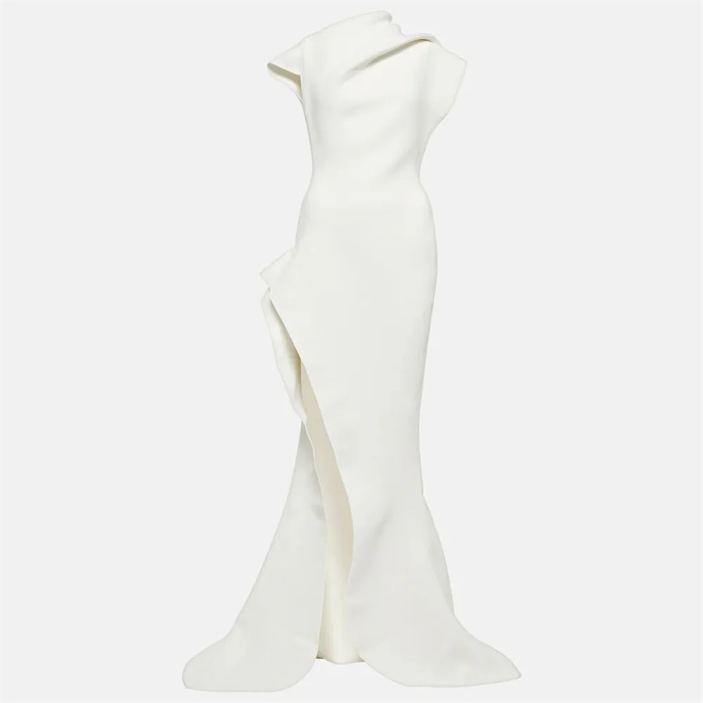Hot Selling High Neckline Sleeveless Crepe Straight Evening Dress Elegant Back Zipper Floor Length High Slit Gown For Women 2024
Hot Selling High Neckline Sleeveless Crepe Straight Evening Dress Elegant Back Zipper Floor Length High Slit Gown For Women 2024