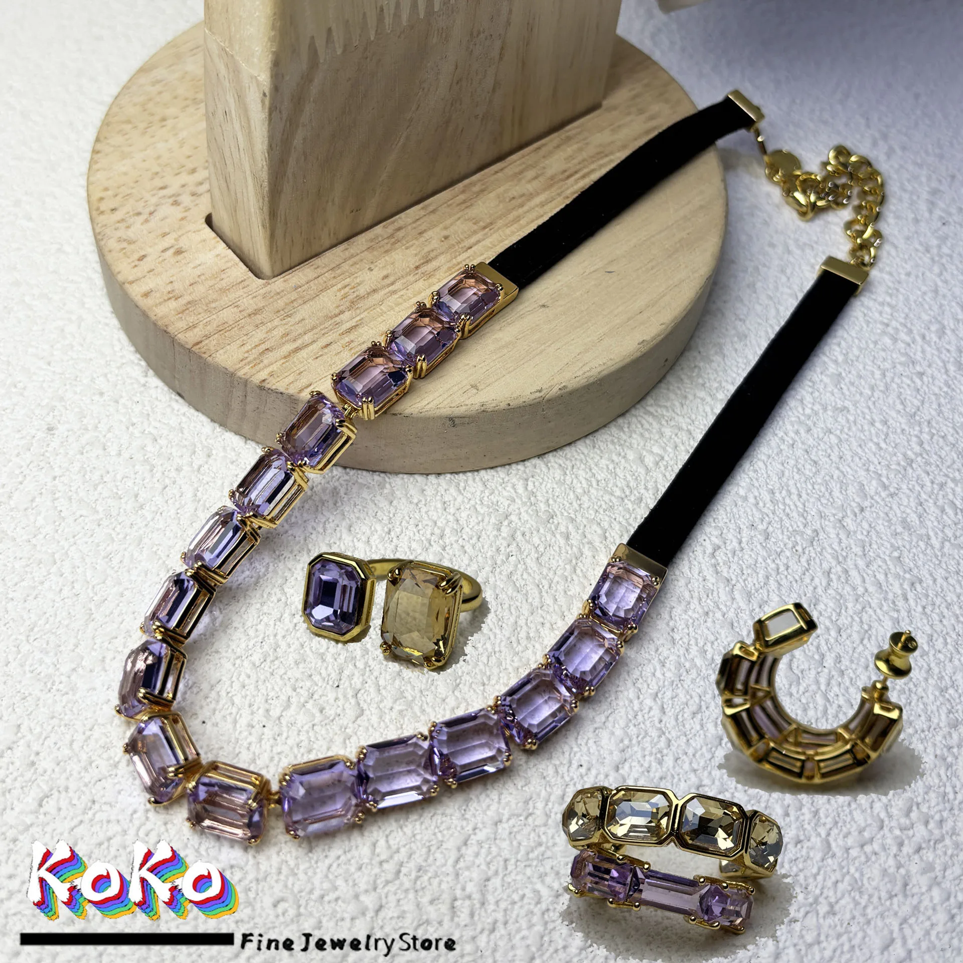 Original Charms Fine Jewelry Set Women Several Purple Zircon Crystal Necklace Bracelet Earrings Stainless Steel Romantic Gift
Original Charms Fine Jewelry Set Women Several Purple Zircon Crystal Necklace Bracelet Earrings Stainless Steel Romantic Gift