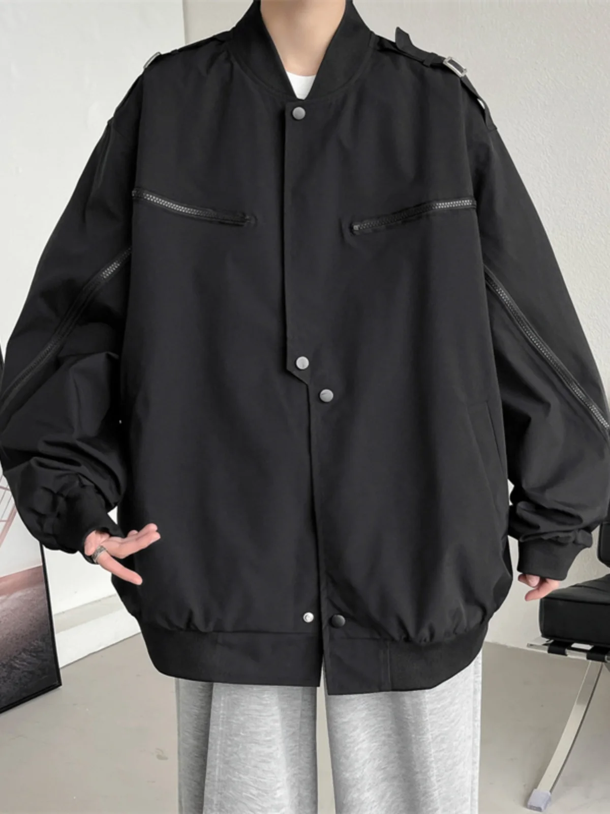 Bla Samurai Jaet Men's Spring Autumn Trendy Oversize Baseball Sle Windproof Zipper Decorated Loose Fit Youthful Faion
Bla Samurai Jaet Men's Spring Autumn Trendy Oversize Baseball Sle Windproof Zipper Decorated Loose Fit Youthful Faion