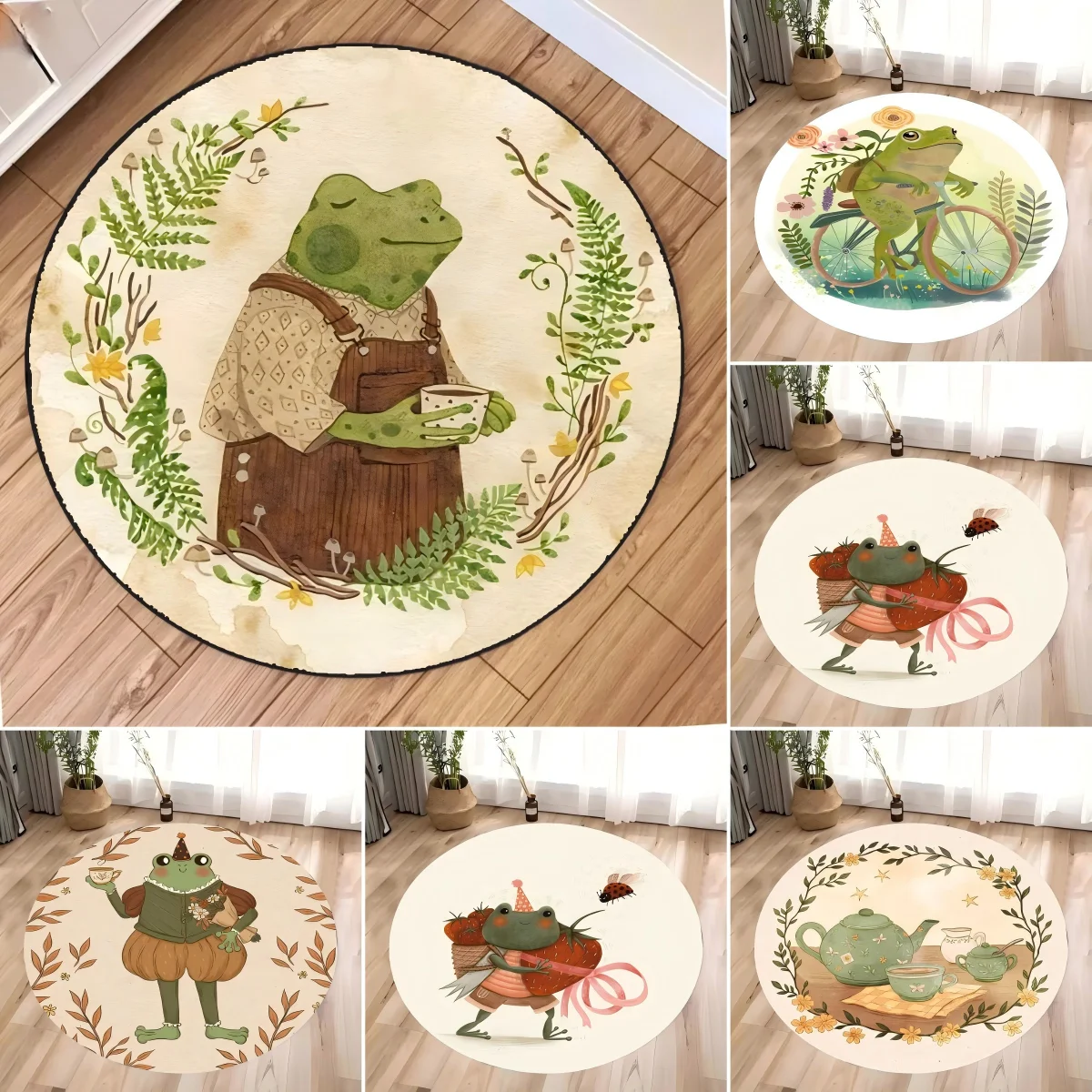 Frog Series Print Round Carpet Washable Bedroom Rug Chair Swivel Floor Mat Bedroom Living Room Funny Children's Room Floor Mats
Frog Series Print Round Carpet Washable Bedroom Rug Chair Swivel Floor Mat Bedroom Living Room Funny Children's Room Floor Mats