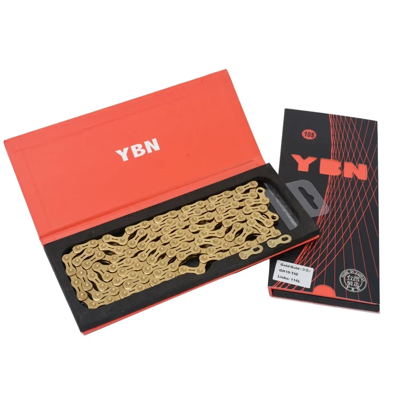 Велосипедная цепь YBN 11S SL, 11 скоростей, 22S, золотые полуполые цепи для горного велосипеда MTB для системы SRAM Shimano Campanolo
Велосипедная цепь YBN 11S SL, 11 скоростей, 22S, золотые полуполые цепи для горного велосипеда MTB для системы SRAM Shimano Campanolo