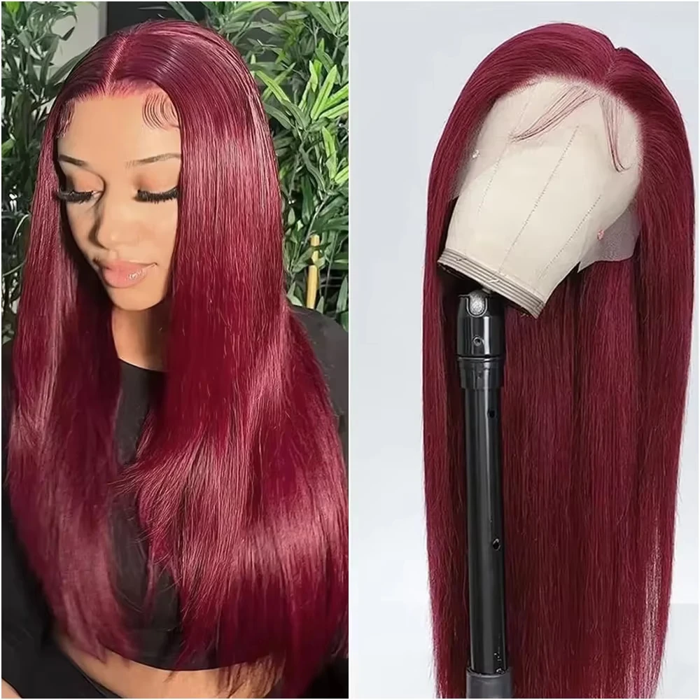 13x6 HD Lace Frontal 40 Inch Wig #99J Burgundy Straight Preplucked Brazilian Colored Wigs 13x4 HD Lace Frontal 220% Density Wigs
13x6 HD Lace Frontal 40 Inch Wig #99J Burgundy Straight Preplucked Brazilian Colored Wigs 13x4 HD Lace Frontal 220% Density Wigs