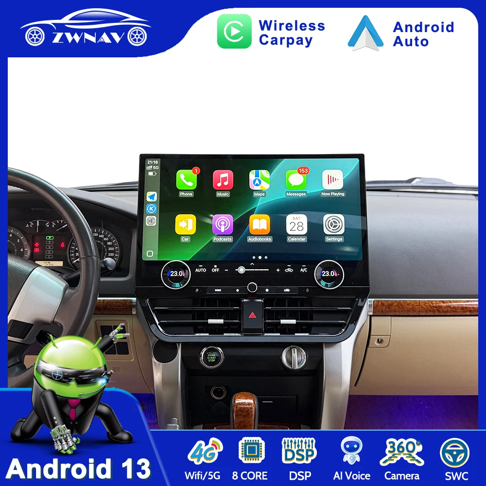 19.8Inch For Toyota Land Cruiser LC200 2008-2015 Car Radio Wireless Carplay Stereo Receiver Autoradio Multimedia Player GPS Navi
19.8Inch For Toyota Land Cruiser LC200 2008-2015 Car Radio Wireless Carplay Stereo Receiver Autoradio Multimedia Player GPS Navi