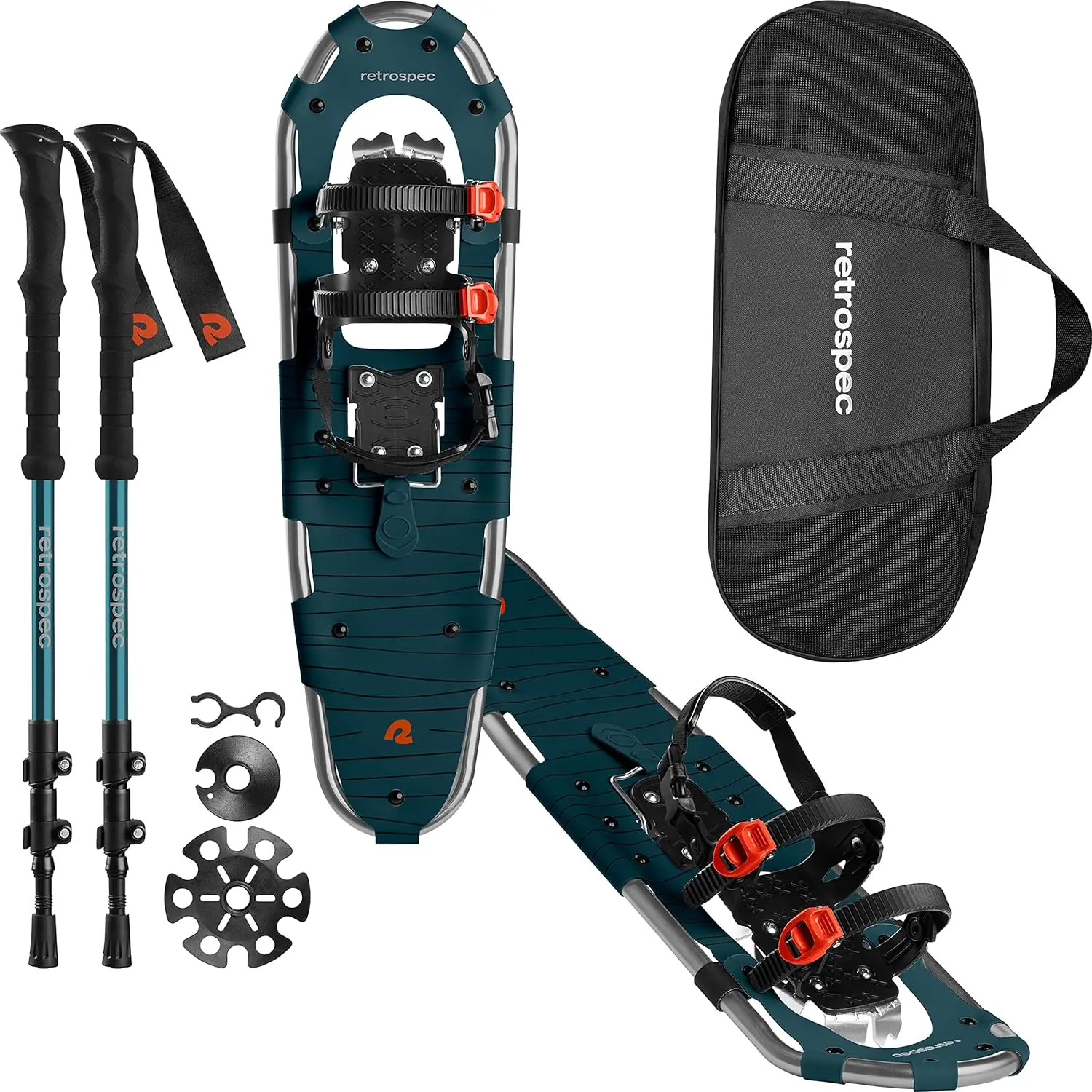 Lightweight Aluminum Snowshoes & Trekking Poles Bundle with Adjustable Bindings for All Terrain Hiking and Winter Sports
Lightweight Aluminum Snowshoes & Trekking Poles Bundle with Adjustable Bindings for All Terrain Hiking and Winter Sports