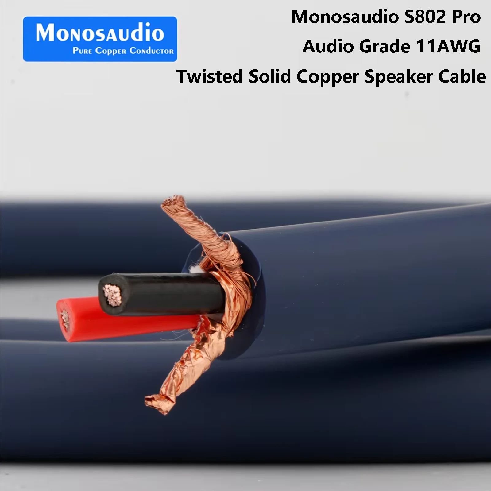 Monosaudio S802 Pro Audio Grade 11AWG Twisted Solid Copper Speaker Cable-OFC Silver Plated HiFi LoudspeakerWire for Home Theater
Monosaudio S802 Pro Audio Grade 11AWG Twisted Solid Copper Speaker Cable-OFC Silver Plated HiFi LoudspeakerWire for Home Theater