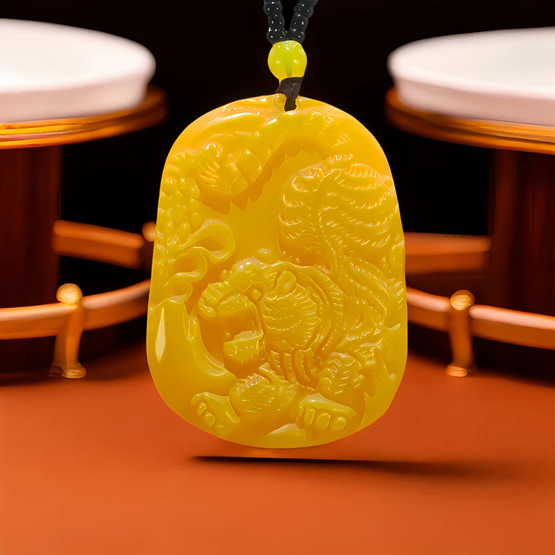 Yellow Real Jade Tiger Pendant Necklace Luxury Carved Jewelry Chinese Amulet Gemstone Designer Gift Fashion Natural Vintage
Yellow Real Jade Tiger Pendant Necklace Luxury Carved Jewelry Chinese Amulet Gemstone Designer Gift Fashion Natural Vintage