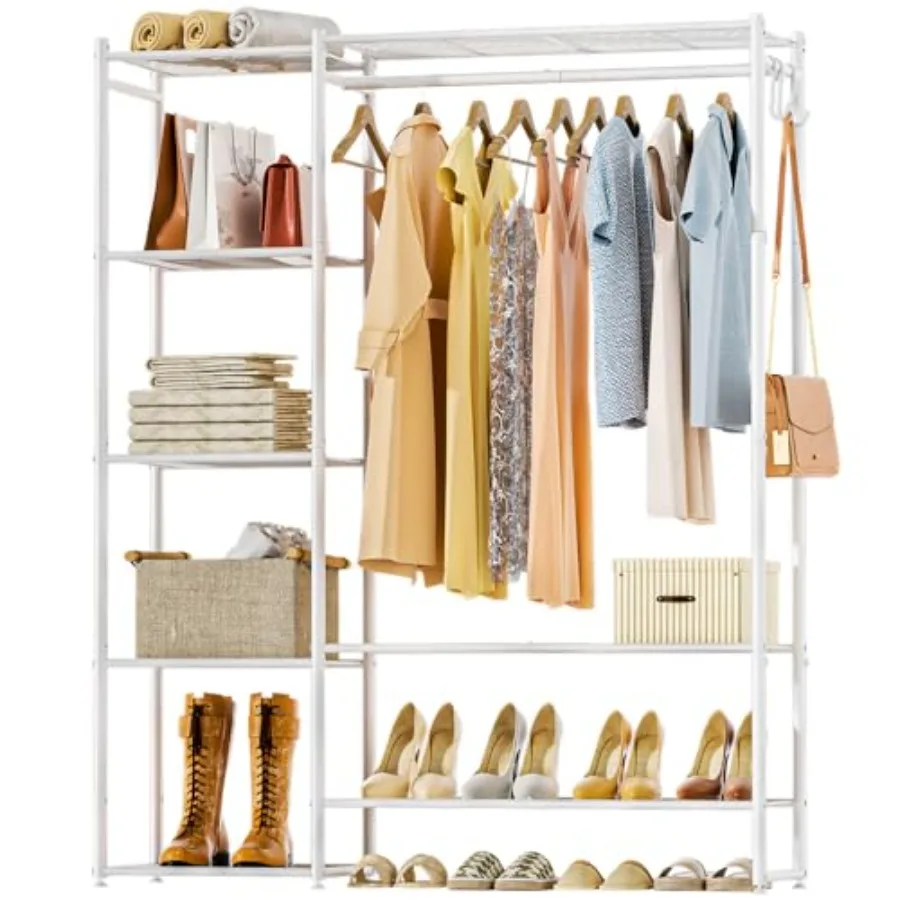 Clothing Racks for Hanging Clothes with Shelves Portable Closet System Organizer Garment Rack for Clothes Storage Metal Free St
Clothing Racks for Hanging Clothes with Shelves Portable Closet System Organizer Garment Rack for Clothes Storage Metal Free St