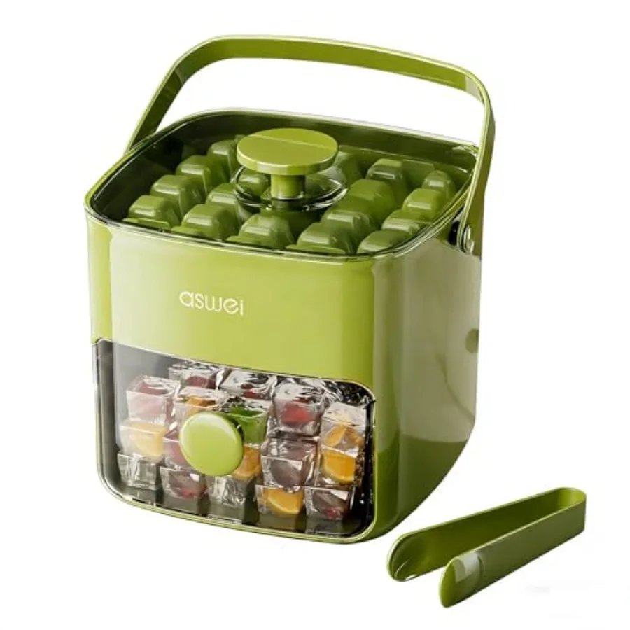 RV and office use compact ice cube tray with lid and bin, BPA-free plastic, white, space-saving mini press-type ice maker with
RV and office use compact ice cube tray with lid and bin, BPA-free plastic, white, space-saving mini press-type ice maker with