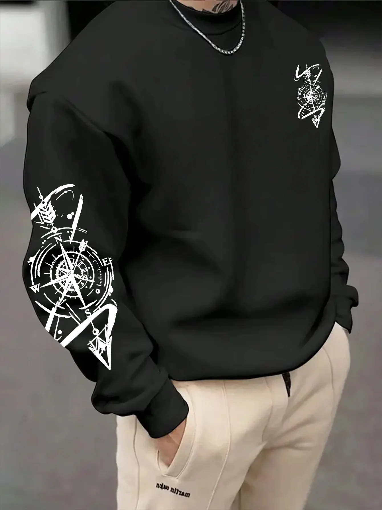 Европейский и американский мужской осенний винтажный пуловер с компасом и принтом, мягкий и удобный пуловер с длинными рукавами, уличный городской уличный топ
Европейский и американский мужской осенний винтажный пуловер с компасом и принтом, мягкий и удобный пуловер с длинными рукавами, уличный городской уличный топ