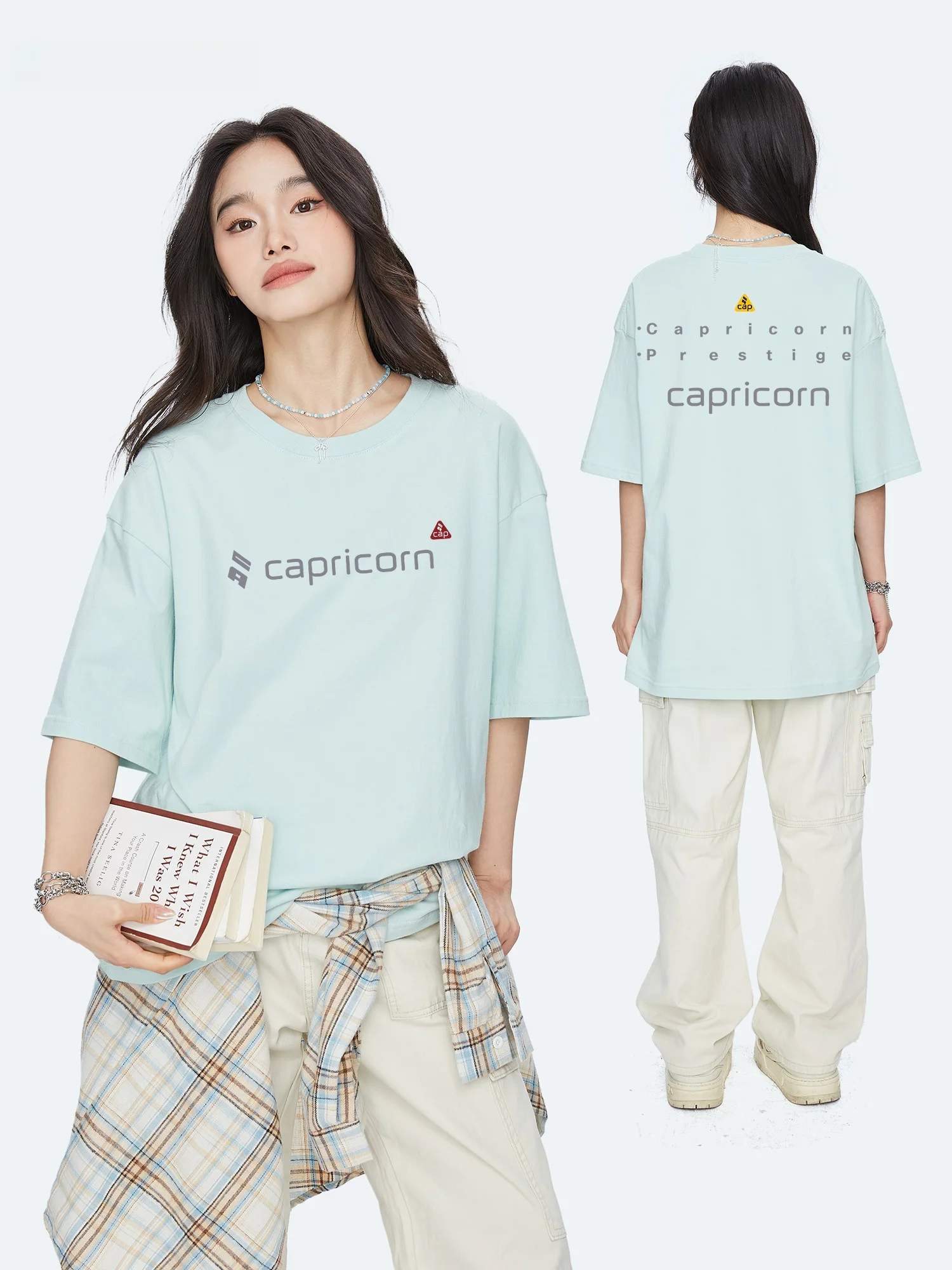 Capricorn American High Street Style Pure Cotton Short Sleeve Women's T-shirt Loose Fit Summer Trendy Brand Casual Top
Capricorn American High Street Style Pure Cotton Short Sleeve Women's T-shirt Loose Fit Summer Trendy Brand Casual Top