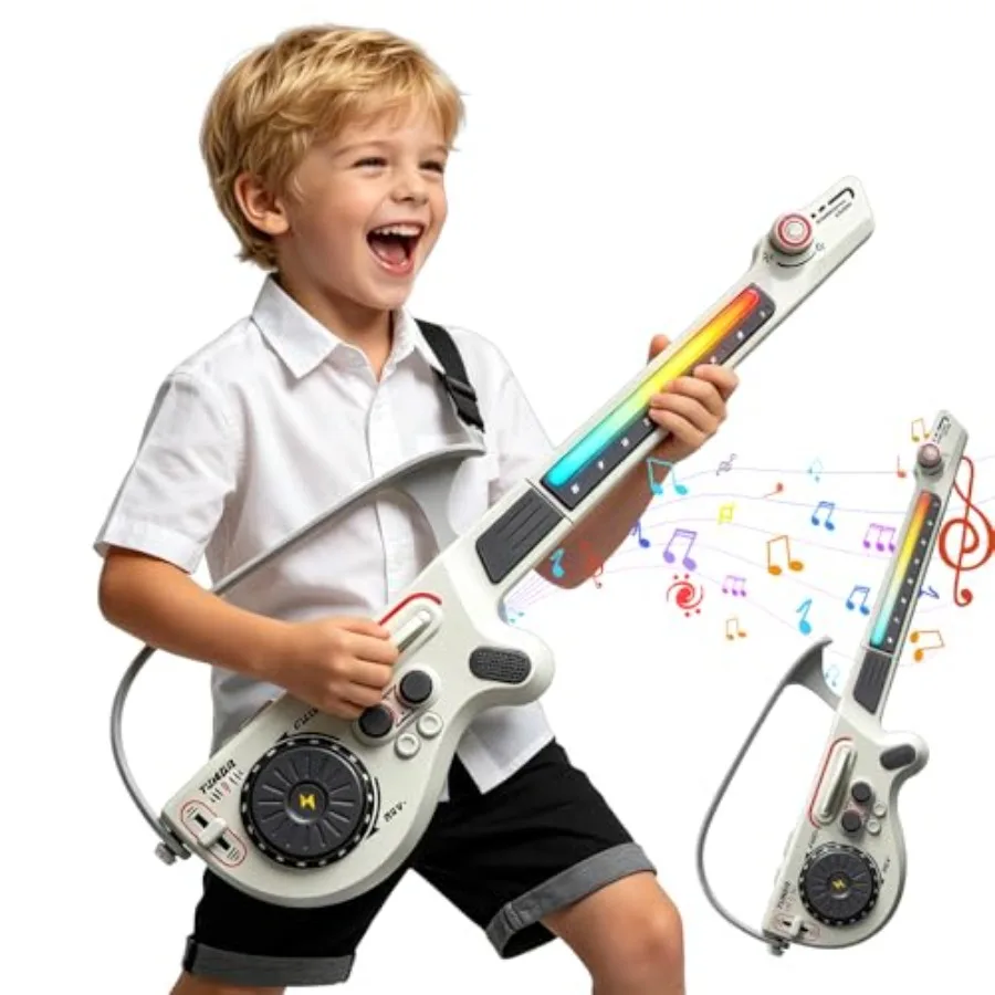 Stringless Smart Guitar for : Electric Toy Guitar with Bluetooth DJ Mixer 4 Tones 3 Styles Rechargeable Gray Ideal for Ages 3-1
Stringless Smart Guitar for : Electric Toy Guitar with Bluetooth DJ Mixer 4 Tones 3 Styles Rechargeable Gray Ideal for Ages 3-1