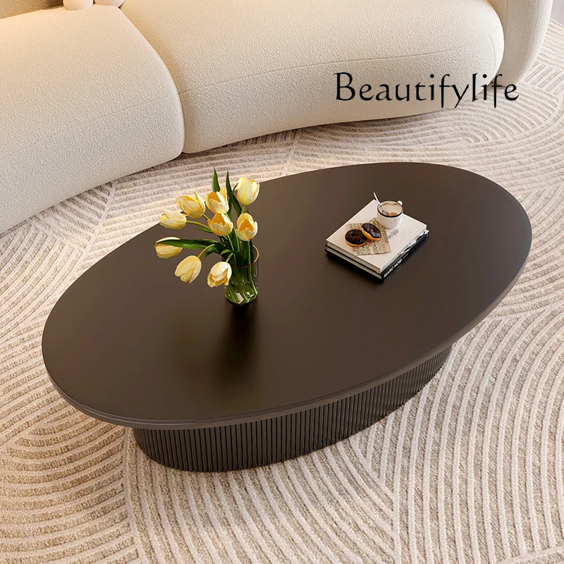 Cream living room household oval light luxury rock slab coffee table high-end small apartment simple modern designer
Cream living room household oval light luxury rock slab coffee table high-end small apartment simple modern designer