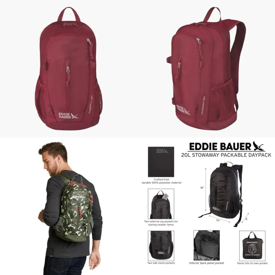 Stowaway Packable Backpack Travel Outdoor Lightweight Foldable Durable Ripstop Polyester