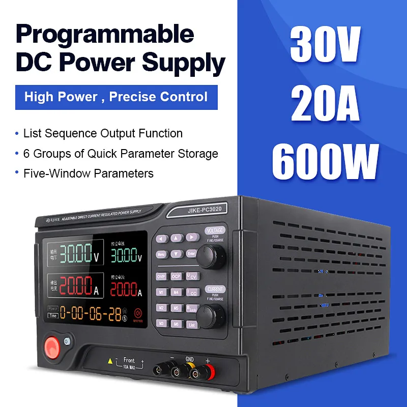 EJIKE Programmable Independent Output DC Power Supply 15V-800V Laboratory Supply for Electronics Testing
EJIKE Programmable Independent Output DC Power Supply 15V-800V Laboratory Supply for Electronics Testing