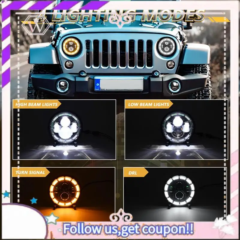 Easy To Use Round 7 Inch LED Headlight, LED Headlamp Offroad Light With High Low DRL Turn Signal For Car Motorcycle
Easy To Use Round 7 Inch LED Headlight, LED Headlamp Offroad Light With High Low DRL Turn Signal For Car Motorcycle