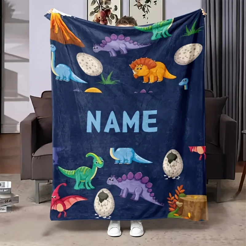 Customizable dinosaur flannel blankets with personal names,suitable for all-season bright high-definition print designs
Customizable dinosaur flannel blankets with personal names,suitable for all-season bright high-definition print designs