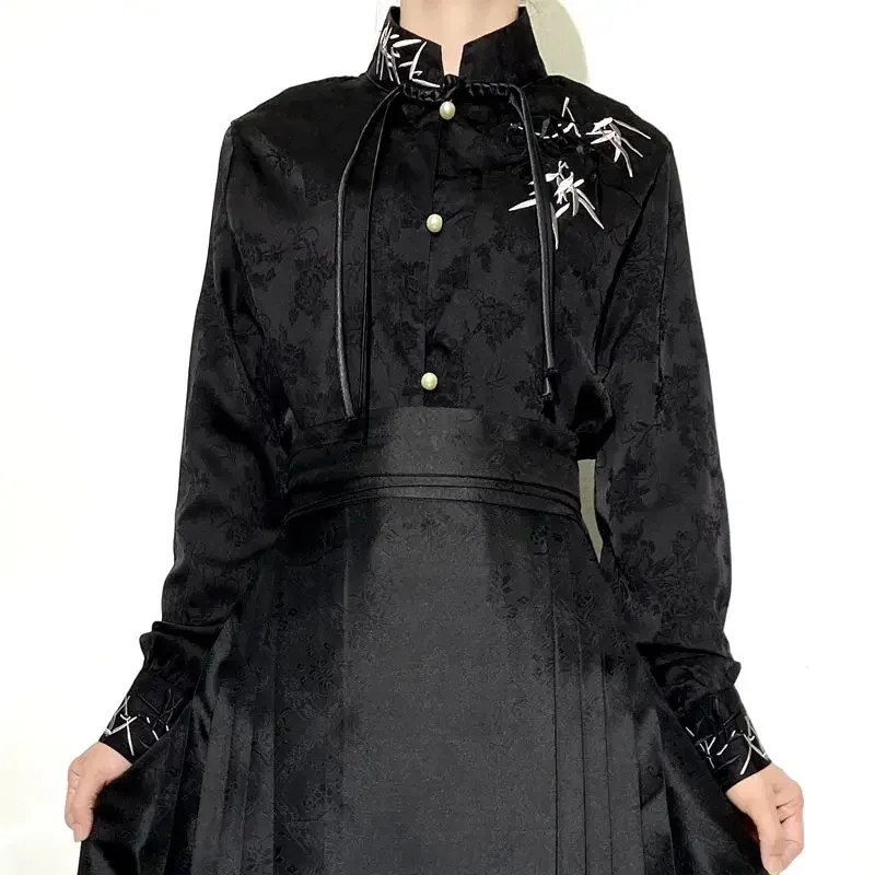 Изысканная женская блузка в китайском стиле Ханьфу с вышивкой бамбуком, воротником-стойкой и жаккардовым узором «лягушка», ретро-топ для вечеринок
Изысканная женская блузка в китайском стиле Ханьфу с вышивкой бамбуком, воротником-стойкой и жаккардовым узором «лягушка», ретро-топ для вечеринок