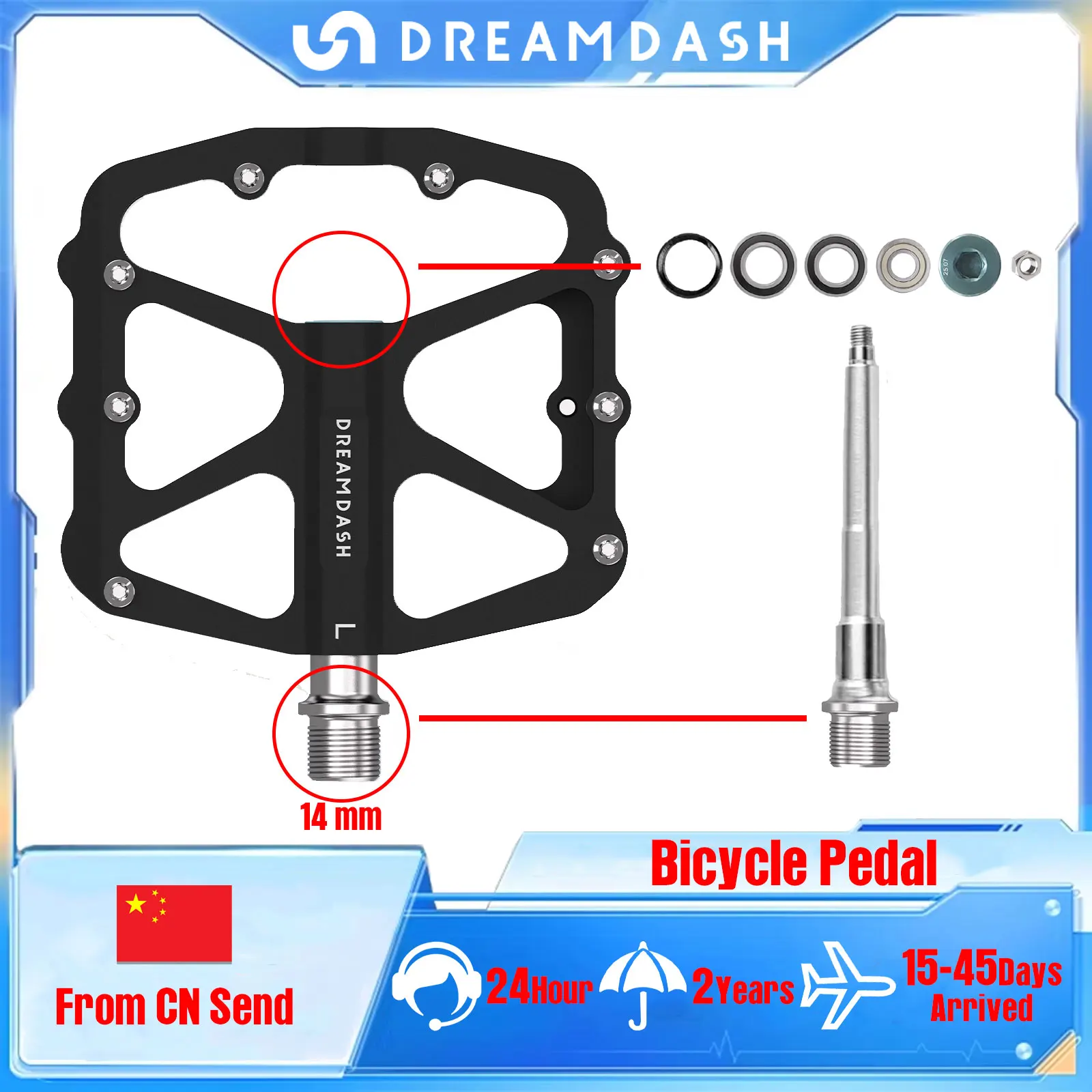 Dreamdash Mountain Bike Pedals Lightweight Aluminum Sealed Bearings 16 Studs For Grip Dual Function SPD & Flat Universal 14mm
Dreamdash Mountain Bike Pedals Lightweight Aluminum Sealed Bearings 16 Studs For Grip Dual Function SPD & Flat Universal 14mm
