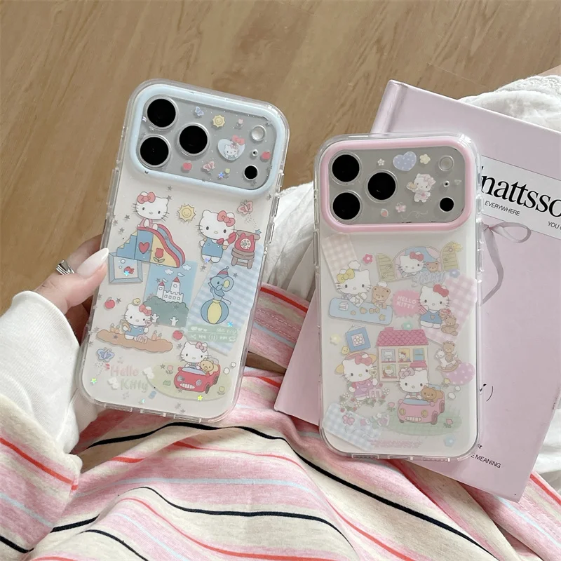 Hello Kitty Cute Sticker Glitter Clear Phone Case For iPhone 17 16 15 Pro Max Shockproof Protective Cover With Lens Guard For Gi
Hello Kitty Cute Sticker Glitter Clear Phone Case For iPhone 17 16 15 Pro Max Shockproof Protective Cover With Lens Guard For Gi