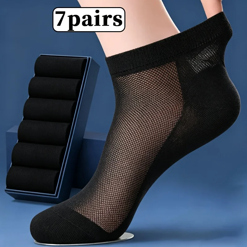 7 Pairs of Men's Summer Mesh Ankle Socks, Ultra-Thin Breathable Low-Cut Socks, Hollow-Out Design
7 Pairs of Men's Summer Mesh Ankle Socks, Ultra-Thin Breathable Low-Cut Socks, Hollow-Out Design