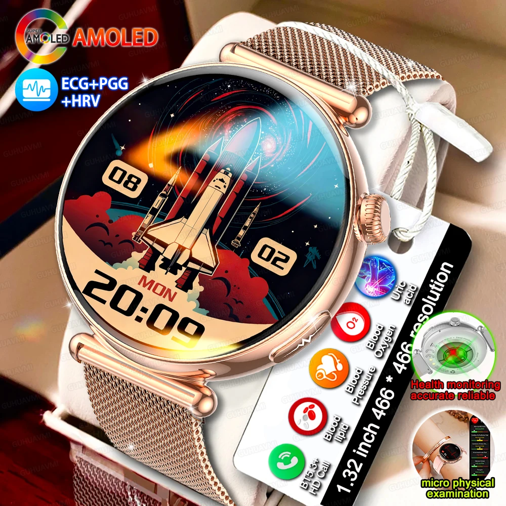 MAVXH High-end Women's Smartwatch AMOLED Screen Call AI dial Women Watches ECG Sport tracking Lady Smart Watch Female health
MAVXH High-end Women's Smartwatch AMOLED Screen Call AI dial Women Watches ECG Sport tracking Lady Smart Watch Female health