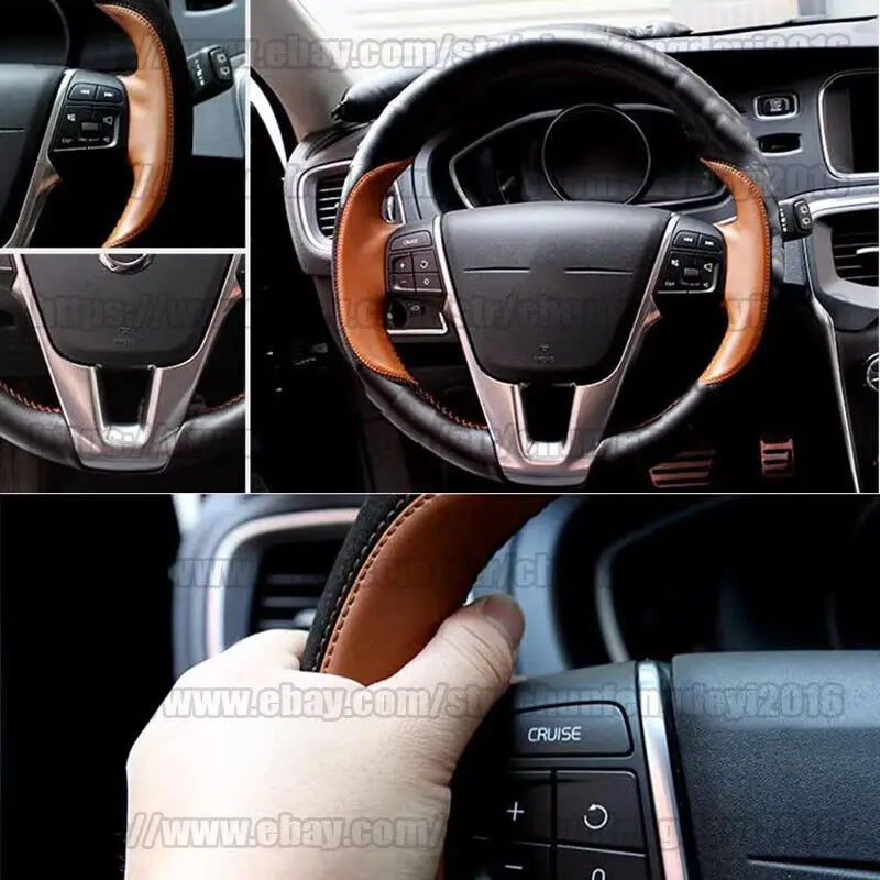 Genuine Leather Black brown Steering Wheel Cover Hand Sewing For Volvo XC60 S60 2014-2020 car accessories
Genuine Leather Black brown Steering Wheel Cover Hand Sewing For Volvo XC60 S60 2014-2020 car accessories