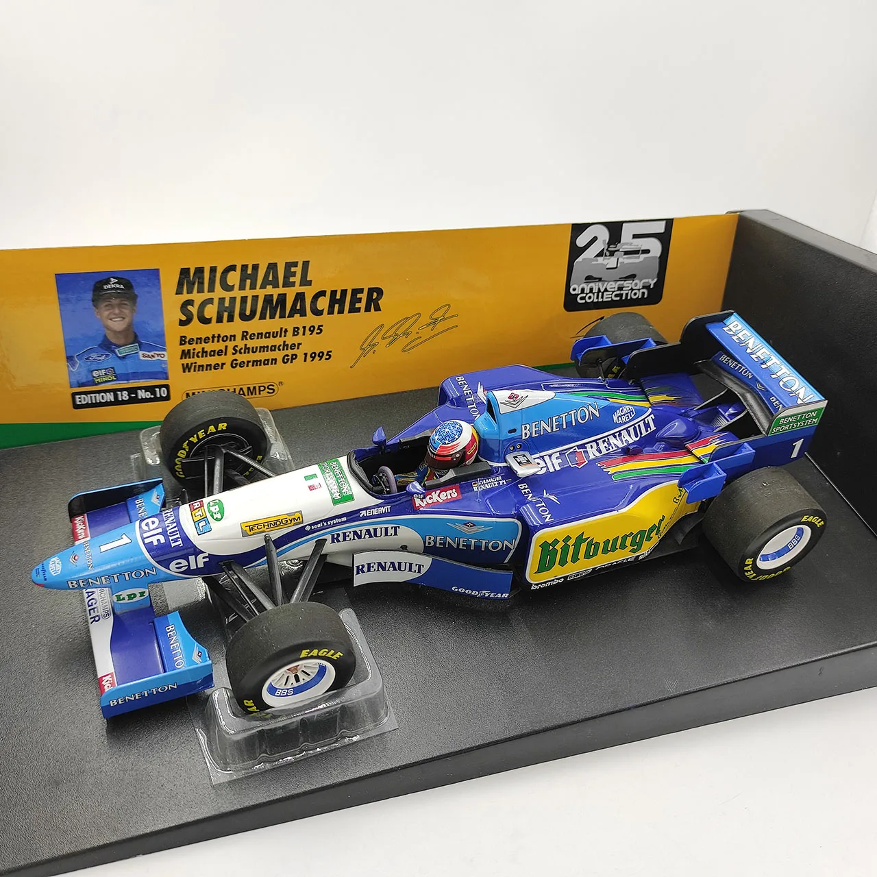 Diecast MINICHAMPS 1:18 Scale Benetton Renault B195- German Grand Prix 1995 Alloy Car Model Collectible Toy Gift Souvenir
Diecast MINICHAMPS 1:18 Scale Benetton Renault B195- German Grand Prix 1995 Alloy Car Model Collectible Toy Gift Souvenir