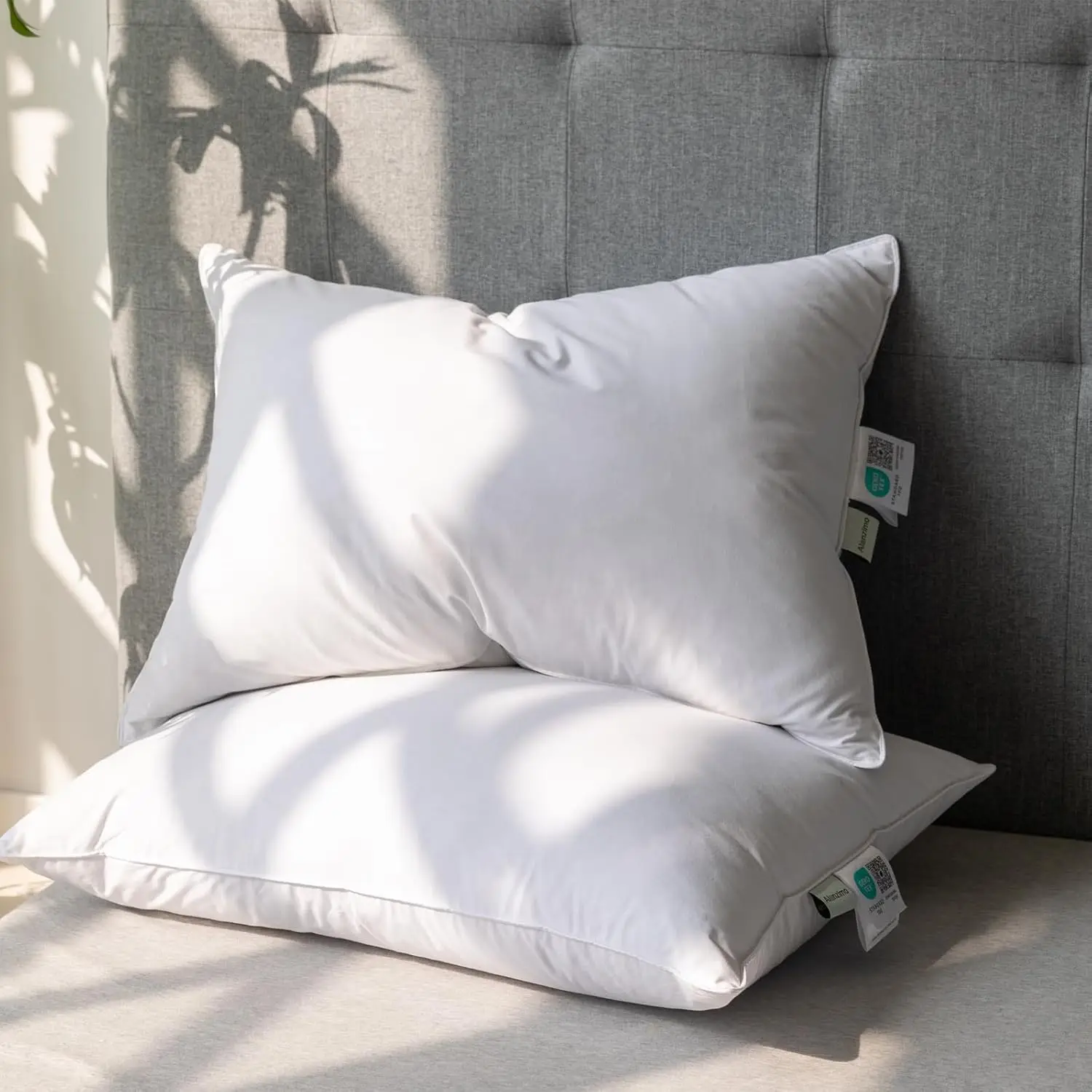 Goose Feathers Down Pillows Queen Size Set of 2, Hotel Fluffy Bed Pillows for Sleeping, 100% Cotton Cover Soft Pillow 20x28 2
Goose Feathers Down Pillows Queen Size Set of 2, Hotel Fluffy Bed Pillows for Sleeping, 100% Cotton Cover Soft Pillow 20x28 2