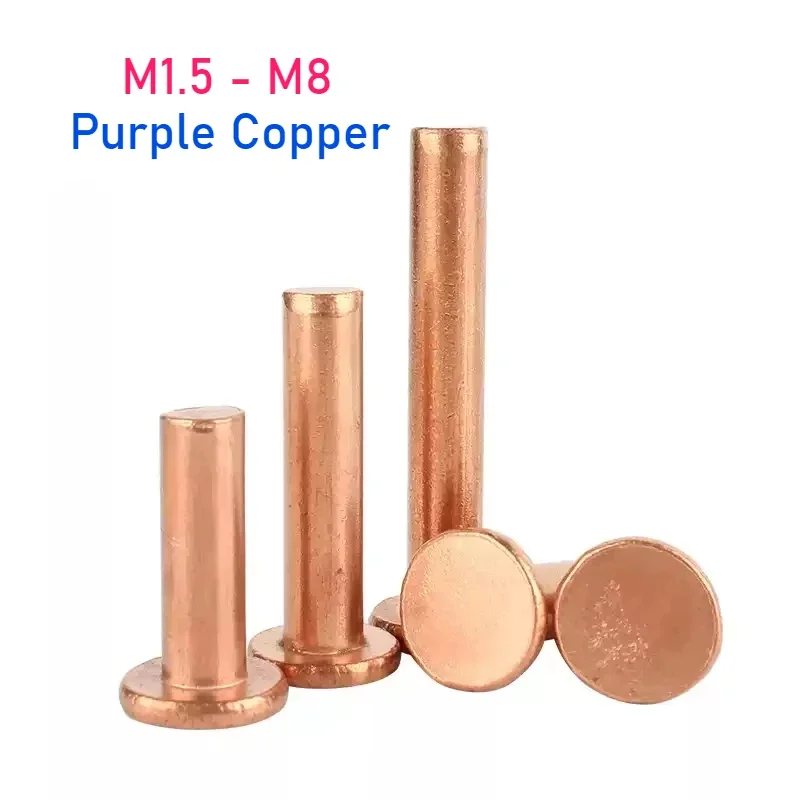 M1.5 M2.5 M3 M4 M5 M6 M8 GB109 Purple Copper Solid Rivets Hand Knockout Flat Head Willow Rivet
M1.5 M2.5 M3 M4 M5 M6 M8 GB109 Purple Copper Solid Rivets Hand Knockout Flat Head Willow Rivet