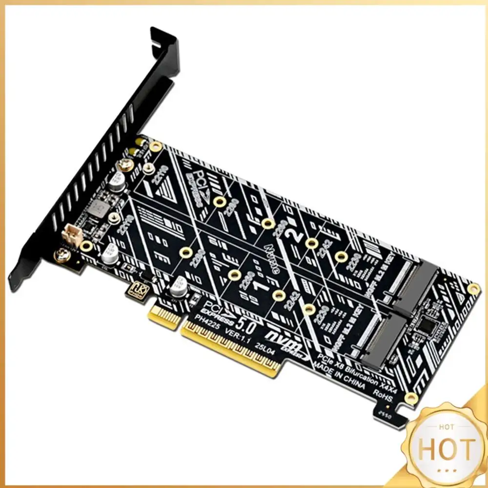 PCIE To NVME Double Bay Expansion Card Tools Included Double NVMe To PCIE M Hard Drive Adapter Card for Data Movement